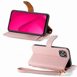 Lacné Kryty | Peňaženkové puzdro Heart zip case ružové – T Phone 2 | Lacné Kryty