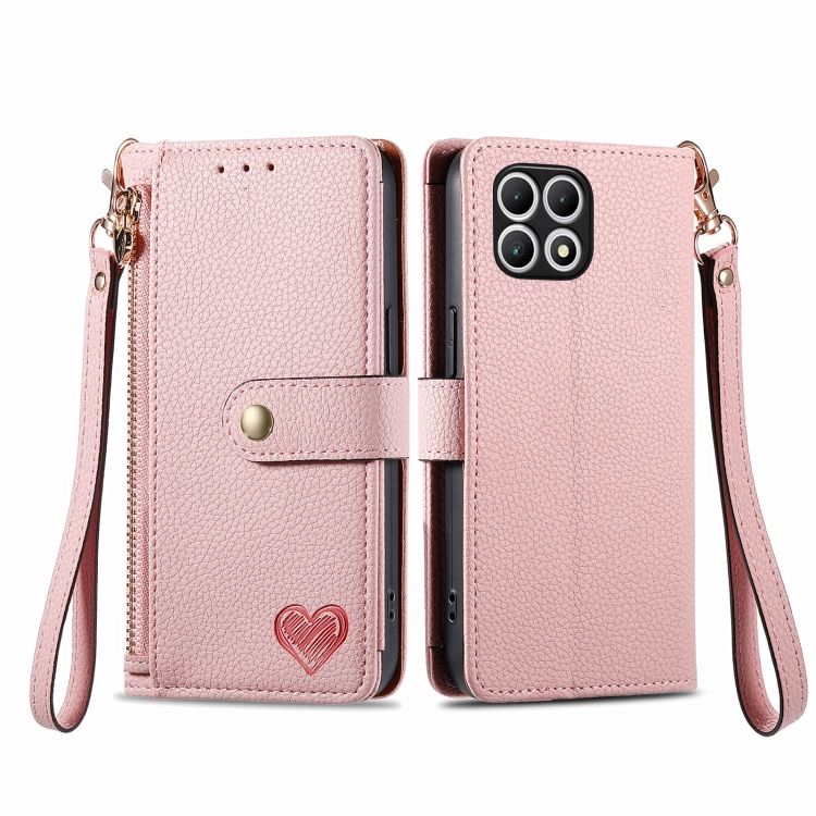 Peňaženkové puzdro Heart zip case ružové – T Phone 2 Pro