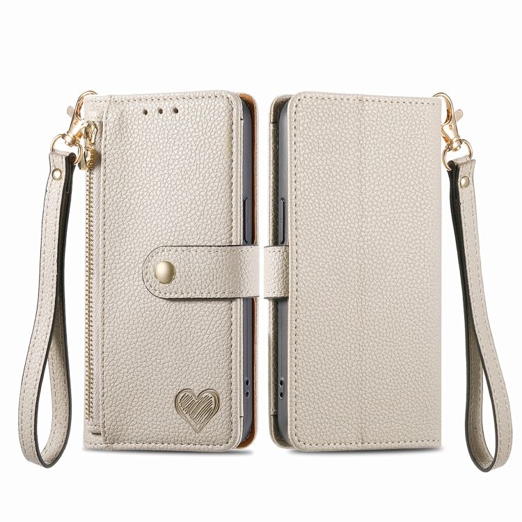 Peňaženkové puzdro Heart zip case sivé – T Phone 2 Pro
