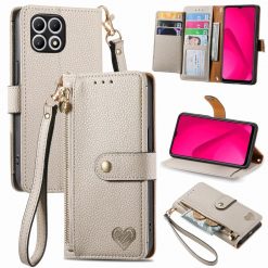 Lacné Kryty | Peňaženkové puzdro Heart zip case sivé – T Phone 2 Pro | Lacné Kryty