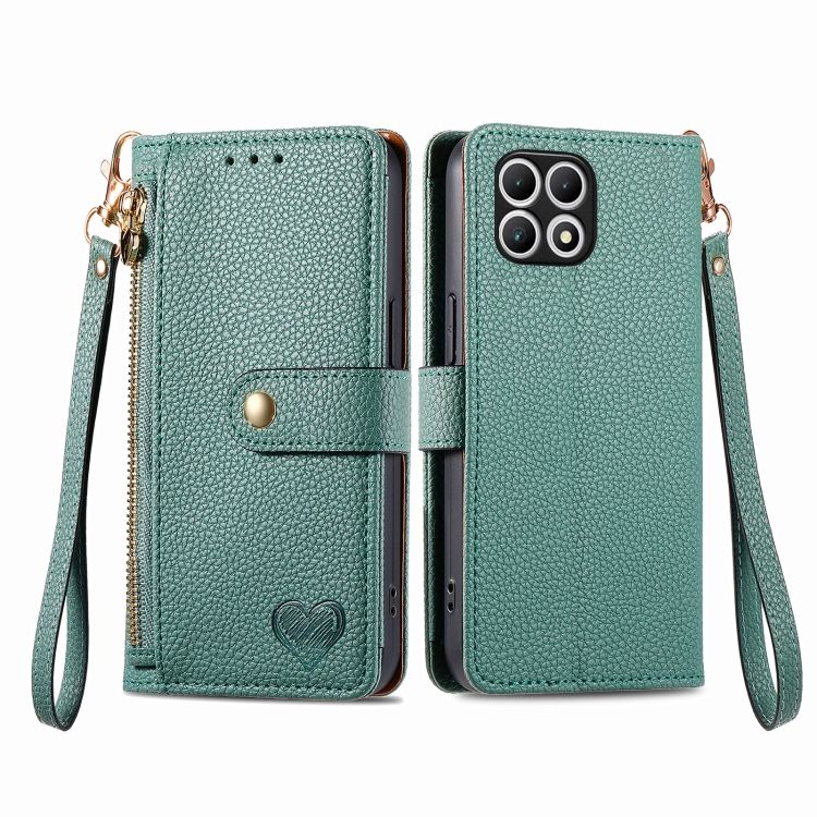 Peňaženkové puzdro Heart zip case zelené – T Phone 2