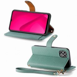 Lacné Kryty | Peňaženkové puzdro Heart zip case zelené – T Phone 2 Pro | Lacné Kryty