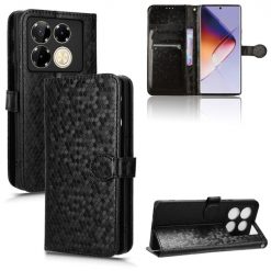 Lacné Kryty | Peňaženkové puzdro Honeycomb Dot Texture Case čierne – Infinix Note 40 Pro / Infinix Note 40 Pro+ 5G | Lacné Kryty
