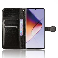 Lacné Kryty | Peňaženkové puzdro Honeycomb Dot Texture Case čierne – Infinix Note 40 Pro / Infinix Note 40 Pro+ 5G | Lacné Kryty
