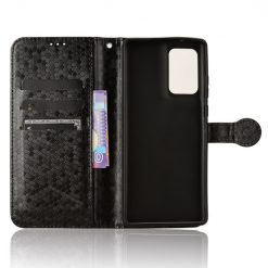 Peňaženkové puzdro Honeycomb Dot Texture Case čierne – Motorola Edge 50 Fusion | Lacné Kryty Lacné Kryty | Peňaženkové puzdro Honeycomb Dot Texture Case čierne – Motorola Edge 50 Fusion | Lacné Kryty