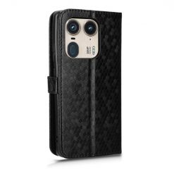 Lacné Kryty | Peňaženkové puzdro Honeycomb Dot Texture Case čierne – Motorola Edge 50 Ultra | Lacné Kryty