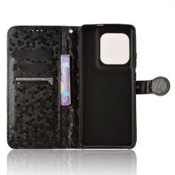 Lacné Kryty | Peňaženkové puzdro Honeycomb Dot Texture Case čierne – Motorola Edge 50 Ultra | Lacné Kryty
