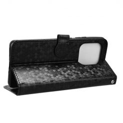 Lacné Kryty | Peňaženkové puzdro Honeycomb Dot Texture Case čierne – Motorola Edge 50 Ultra | Lacné Kryty