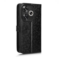 Lacné Kryty | Peňaženkové puzdro Honeycomb Dot Texture Case čierne – Xiaomi Poco F6 | Lacné Kryty
