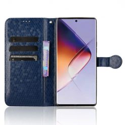 Lacné Kryty | Peňaženkové puzdro Honeycomb Dot Texture Case modré – Infinix Note 40 Pro / Infinix Note 40 Pro+ 5G | Lacné Kryty