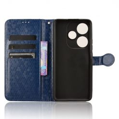 Lacné Kryty | Peňaženkové puzdro Honeycomb Dot Texture Case modré – Xiaomi Poco F6 | Lacné Kryty