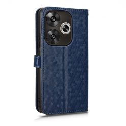 Lacné Kryty | Peňaženkové puzdro Honeycomb Dot Texture Case modré – Xiaomi Poco F6 | Lacné Kryty