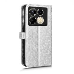 Peňaženkové puzdro Honeycomb Dot Texture Case strieborné – Infinix Note 40 Pro / Infinix Note 40 Pro+ 5G | Lacné Kryty Lacné Kryty | Peňaženkové puzdro Honeycomb Dot Texture Case strieborné – Infinix Note 40 Pro / Infinix Note 40 Pro+ 5G | Lacné Kryty