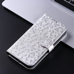 Lacné Kryty | Peňaženkové puzdro Honeycomb Dot Texture Case strieborné – Xiaomi Poco F6 | Lacné Kryty