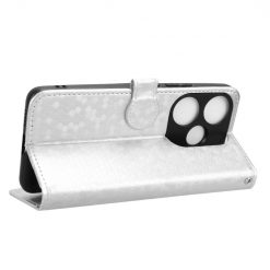 Lacné Kryty | Peňaženkové puzdro Honeycomb Dot Texture Case strieborné – Xiaomi Poco F6 | Lacné Kryty