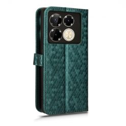 Lacné Kryty | Peňaženkové puzdro Honeycomb Dot Texture Case zelené – Infinix Note 40 Pro / Infinix Note 40 Pro+ 5G | Lacné Kryty