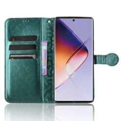 Lacné Kryty | Peňaženkové puzdro Honeycomb Dot Texture Case zelené – Infinix Note 40 Pro / Infinix Note 40 Pro+ 5G | Lacné Kryty