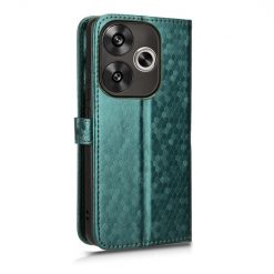 Lacné Kryty | Peňaženkové puzdro Honeycomb Dot Texture Case zelené – Xiaomi Poco F6 | Lacné Kryty