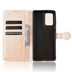 Peňaženkové puzdro Honeycomb Dot Texture Case zlaté – Motorola Edge 50 Fusion | Lacné Kryty Lacné Kryty | Peňaženkové puzdro Honeycomb Dot Texture Case zlaté – Motorola Edge 50 Fusion | Lacné Kryty