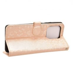 Lacné Kryty | Peňaženkové puzdro Honeycomb Dot Texture Case zlaté – Motorola Edge 50 Ultra | Lacné Kryty