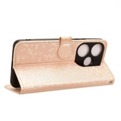 Lacné Kryty | Peňaženkové puzdro Honeycomb Dot Texture Case zlaté – Xiaomi Poco F6 | Lacné Kryty
