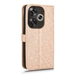 Lacné Kryty | Peňaženkové puzdro Honeycomb Dot Texture Case zlaté – Xiaomi Poco F6 | Lacné Kryty