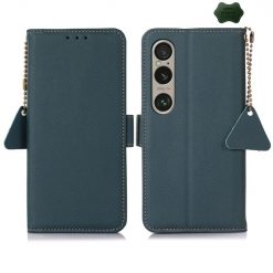 Lacné Kryty | Peňaženkové puzdro RFID Leather case zelené – Sony Xperia 1 VI | Lacné Kryty