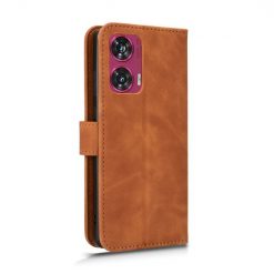 Lacné Kryty | Peňaženkové puzdro Solid hnedé – Motorola Edge 50 Fusion | Lacné Kryty