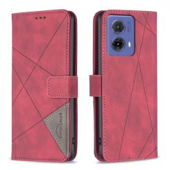 Lacné Kryty | Knižkové puzdro Rhombus červené – Motorola Moto G85 5G | Lacné Kryty