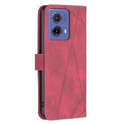 Lacné Kryty | Knižkové puzdro Rhombus červené – Motorola Moto G85 5G | Lacné Kryty