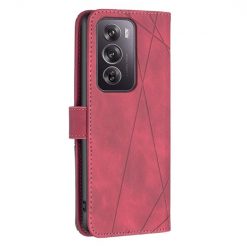 Lacné Kryty | Knižkové puzdro Rhombus červené – Oppo Reno 12 Pro | Lacné Kryty
