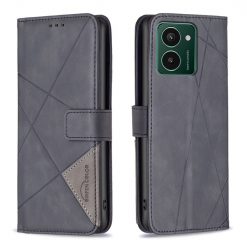 Lacné Kryty | Knižkové puzdro Rhombus čierne – HMD Pulse / Pulse+ / Pulse Pro | Lacné Kryty