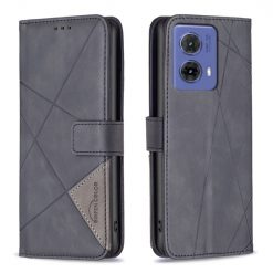 Knižkové puzdro Rhombus čierne – Motorola Moto G85 5G | Lacné Kryty Lacné Kryty | Knižkové puzdro Rhombus čierne – Motorola Moto G85 5G | Lacné Kryty