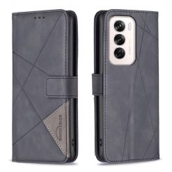 Lacné Kryty | Knižkové puzdro Rhombus čierne – Oppo Reno 12 | Lacné Kryty