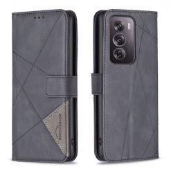 Lacné Kryty | Knižkové puzdro Rhombus čierne – Oppo Reno 12 Pro | Lacné Kryty