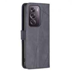 Lacné Kryty | Knižkové puzdro Rhombus čierne – Oppo Reno 12 Pro | Lacné Kryty