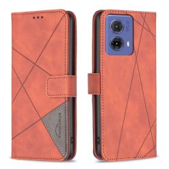 Lacné Kryty | Knižkové puzdro Rhombus hnedé – Motorola Moto G85 5G | Lacné Kryty