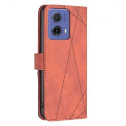 Lacné Kryty | Knižkové puzdro Rhombus hnedé – Motorola Moto G85 5G | Lacné Kryty