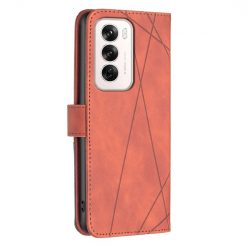 Lacné Kryty | Knižkové puzdro Rhombus hnedé – Oppo Reno 12 | Lacné Kryty