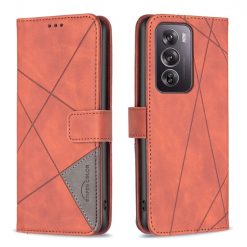Lacné Kryty | Knižkové puzdro Rhombus hnedé – Oppo Reno 12 Pro | Lacné Kryty