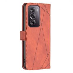Lacné Kryty | Knižkové puzdro Rhombus hnedé – Oppo Reno 12 Pro | Lacné Kryty