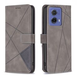 Lacné Kryty | Knižkové puzdro Rhombus sivé – Motorola Moto G85 5G | Lacné Kryty