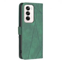 Lacné Kryty | Knižkové puzdro Rhombus zelené – Oppo Reno 12 | Lacné Kryty