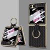 Lacné Kryty | Kryt GKK Weave Texture Case zlatý – Samsung Galaxy Z Flip 6 / Z Flip 7 FE | Lacné Kryty