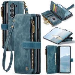 Lacné Kryty | Multifunkčné peňaženkové puzdro CaseMe Zip case modré – Samsung Galaxy Z Fold 6 | Lacné Kryty