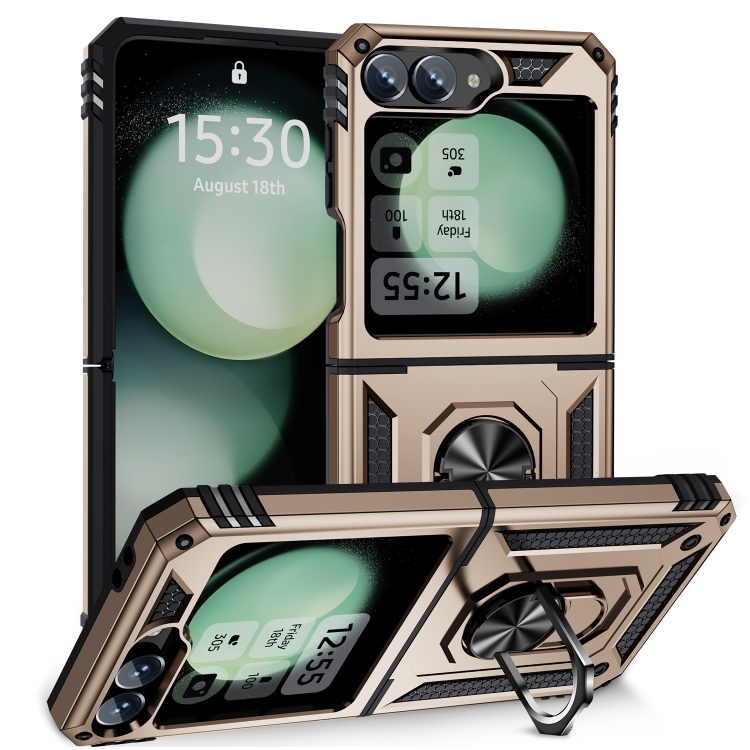 Odolný Kryt Ring Armor case zlatý – Samsung Galaxy Z Flip 6