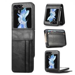 Lacné Kryty | Peňaženkové puzdro Storm Leather case čierne – Samsung Galaxy Z Flip 6 / Z Flip 7 FE | Lacné Kryty