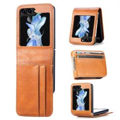 Lacné Kryty | Peňaženkové puzdro Storm Leather case hnedé – Samsung Galaxy Z Flip 6 / Z Flip 7 FE | Lacné Kryty
