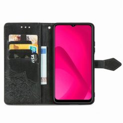 Lacné Kryty | Peňaženkové puzdro Embossing Pattern Mandala Flower čierne – T Phone 2 Pro | Lacné Kryty