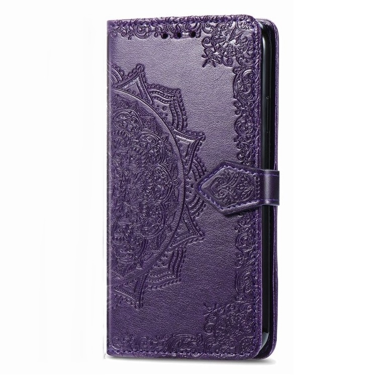 Peňaženkové puzdro Embossing Pattern Mandala Flower fialové – T Phone 2 Pro